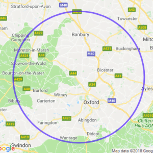 coverd area map - locksmith oxford